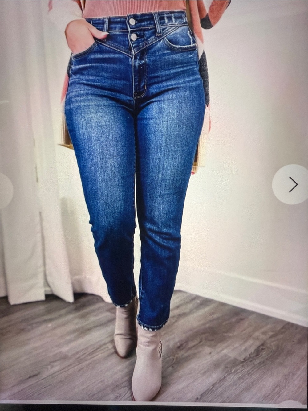 Judy Blue Over Easy Medium Blue Wash High Rise Front Yoke Ankle Jeans size 5/27